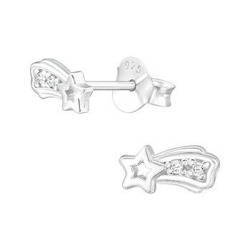 Sterling Silver Shooting Star Earrings In A Gift Tin, 2 of 10