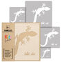 Reusable Plastic Stencils Five Pcs Gecko With Brushes, thumbnail 2 of 5