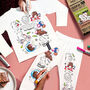 Capybara Dreamland Colour In Pyjamas With Fabric Pens, thumbnail 1 of 7