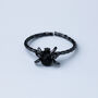 Sterling Silver Black Crystal Spider Adjustable Ring, thumbnail 4 of 7