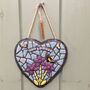 Personalised 'Bee Happy' Mosaic Hanging Heart, thumbnail 2 of 6