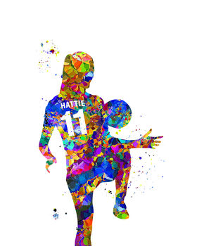 Ladies Footballer Abstract Print, 2 of 3