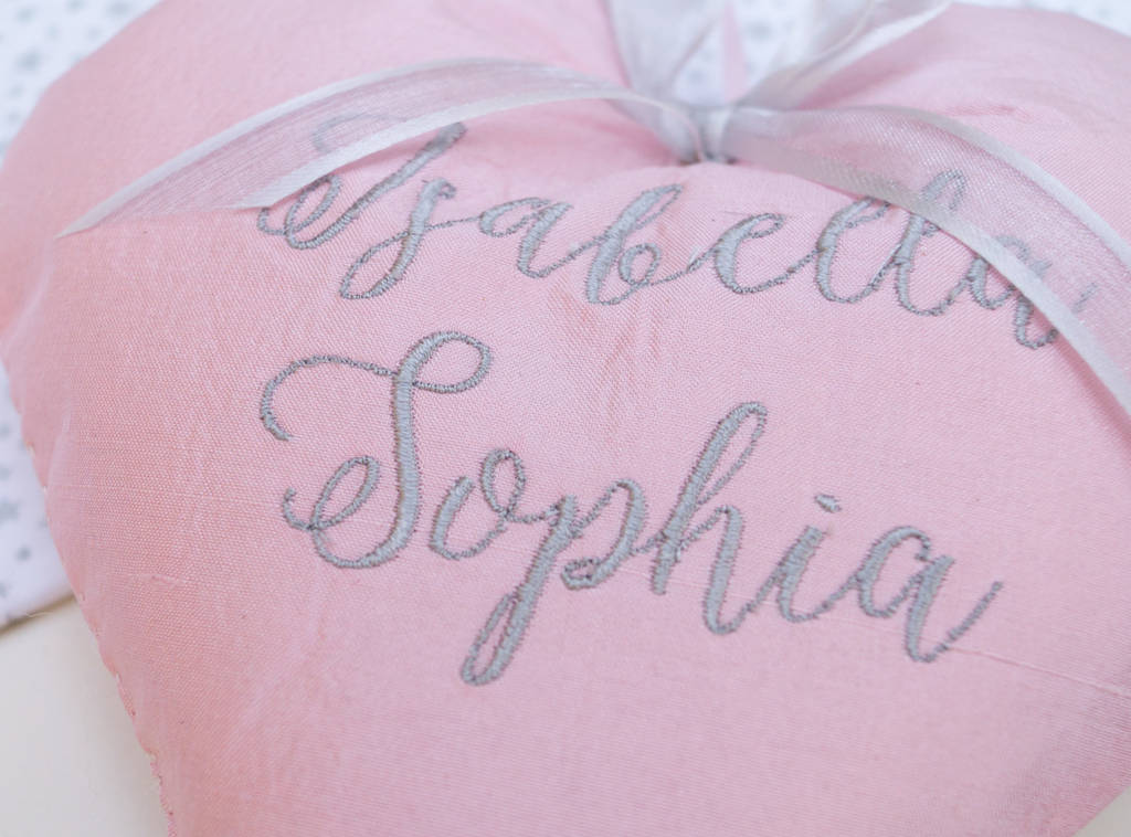 Silk Name Heart By Tuppenny House Designs