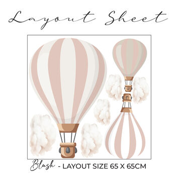 Large Hot Air Balloon Textile Wall Sticker Set, 4 of 6