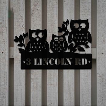 Metal Owls Welcome Sign Decor Rusty Metal Owls Wall Art, 4 of 10