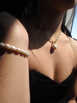 'Mahal' Love Baroque Pearl Pendant Necklace, 5 of 7
