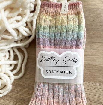Wrapped Rainbow Knitting Gift Socks, 4 of 6