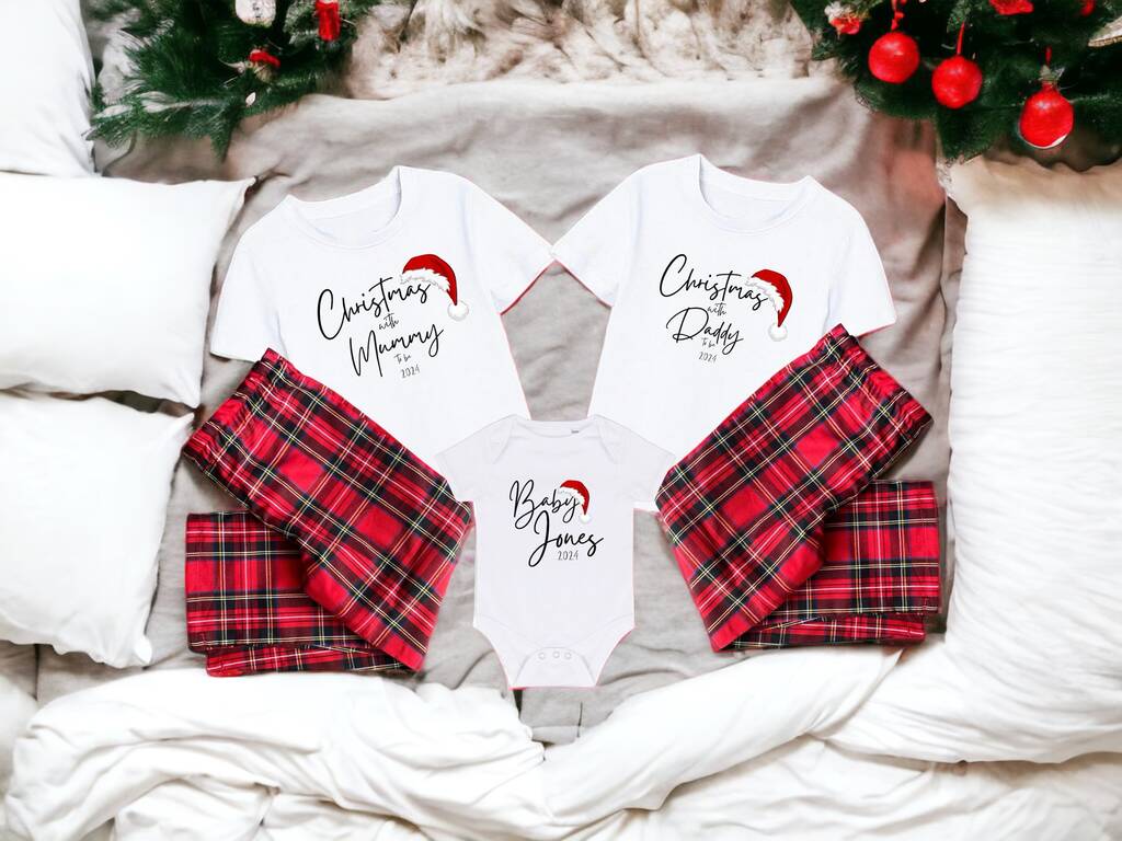 Baby Announcement Christmas Pyjamas, 1 of 5