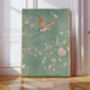 Set Of Two Chinoiserie Pastel Green Floral Bird Art Prints, thumbnail 4 of 4