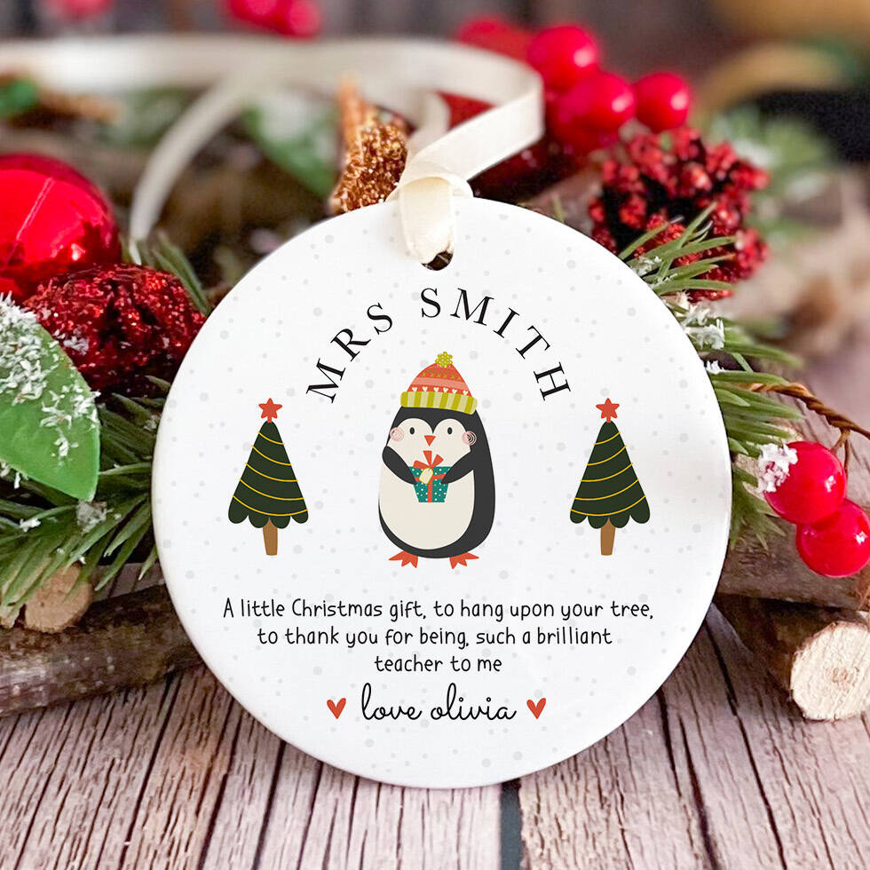 Personalised Christmas Teacher Ornament Gift, 1 of 7