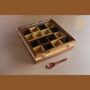 Dual Tone Wooden Handmade Spice Box 16 Compartment, thumbnail 6 of 6