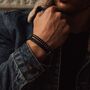 Men's Personalised Engraved Black Onyx And Silver Hematite Bracelet – Artisan Jewellery, thumbnail 4 of 9