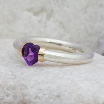 I Love You Heart Shaped Gemstone Ring, 5 of 7