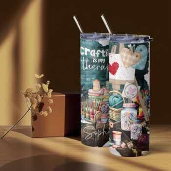 Personalised Craft Lovers Insulated Travel Mug Sewing Knitting Crafts Gift, 5 of 6