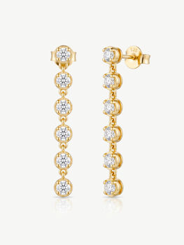 Moissanite Gold Or Silver Drop Tennis Earrings, 8 of 9