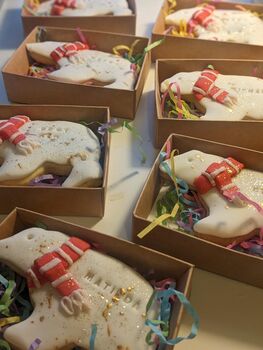 Hand Iced Personalised Polar Bear Biscuit Christmas Gift, 7 of 8