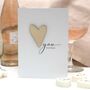 Wooden Heart Charm Personalised Valentines Card, thumbnail 1 of 6