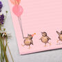 A4 Pink Letter Writing Paper With Happy Birthday Chicks, thumbnail 2 of 4