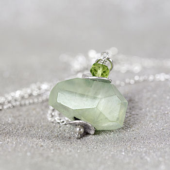 Green Prehnite Necklace In Silver Or Gold, 8 of 11