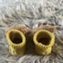 Mustard Yellow Ribbed Teddy Bear Baby Socks, thumbnail 5 of 7