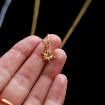 Star Necklace In Sterling Silver, 24ct Gold Vermeil, 4 of 10
