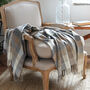 Beige And Grey Check Lambswool Throw, thumbnail 1 of 3