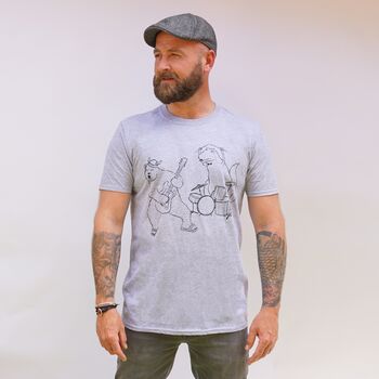 Rock Out Bear Men's Organic T Shirt, 2 of 6