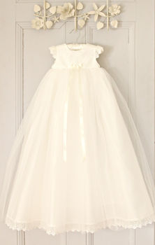 Evelyn Silk And Tulle Christening Gown, 3 of 12