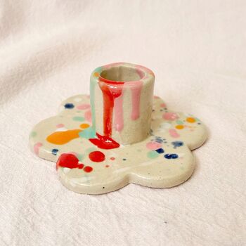 Floral Ceramic Candle Stick Holder, 2 of 4