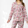 Pink And White Floral 100% Cotton Ladies Pyjamas, thumbnail 9 of 9