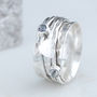 Cherish Silver Heart Moonstone Spinning Ring, thumbnail 5 of 9