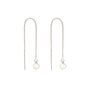 Gold Or Silver Ear Threader Pearl Drop Earrings, thumbnail 5 of 8
