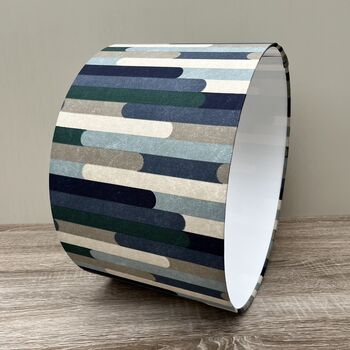 Seattle Blue Retro Style Drum Lampshades, 2 of 8