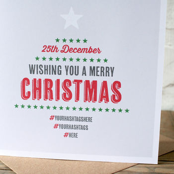 Personalised Hashtag Christmas Card, 6 of 7