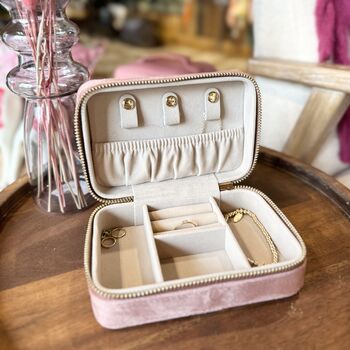 Personalised Velvet Initial Travel Jewellery Box, 5 of 6