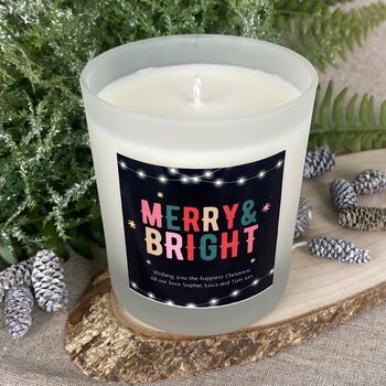 Personalised Merry And Bright Christmas Candle Gift, 2 of 10