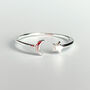 Sterling Silver Crescent Moon And Star Adjustable Ring, thumbnail 2 of 4