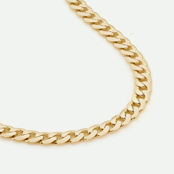 9ct Yellow Gold Solid Curb Chain Bracelet Eight Inch, 3 of 3