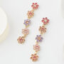 Pastel Coloured Crystal Flower Long Drop Earrings, thumbnail 1 of 3