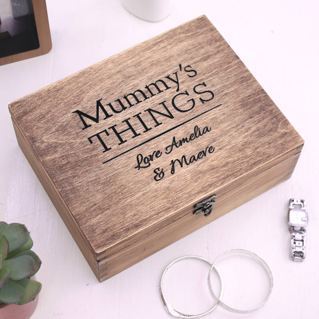 Mummy's Personalised Wooden Jewellery Box, 1 of 6