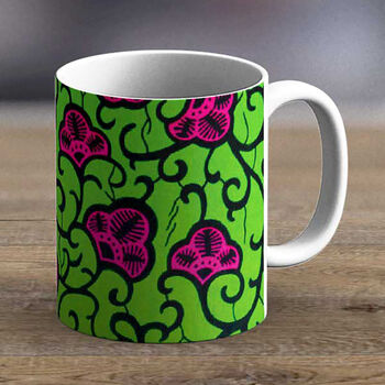Green And Purple Kitenge Print Fabric Mug 35, 2 of 2