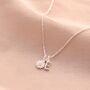 Sterling Silver Letter Birth Flower Necklace, thumbnail 3 of 11