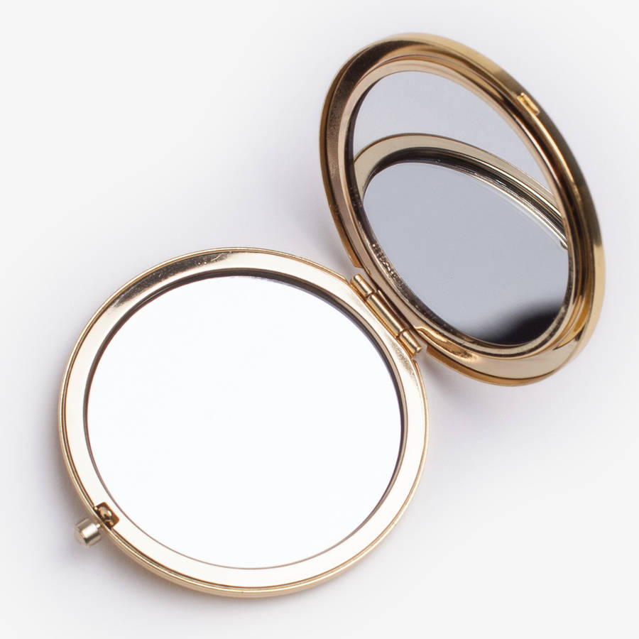 Ladies Compact Mirror By Men S Society Notonthehighstreet Com   Original Gold Compact Mirror 