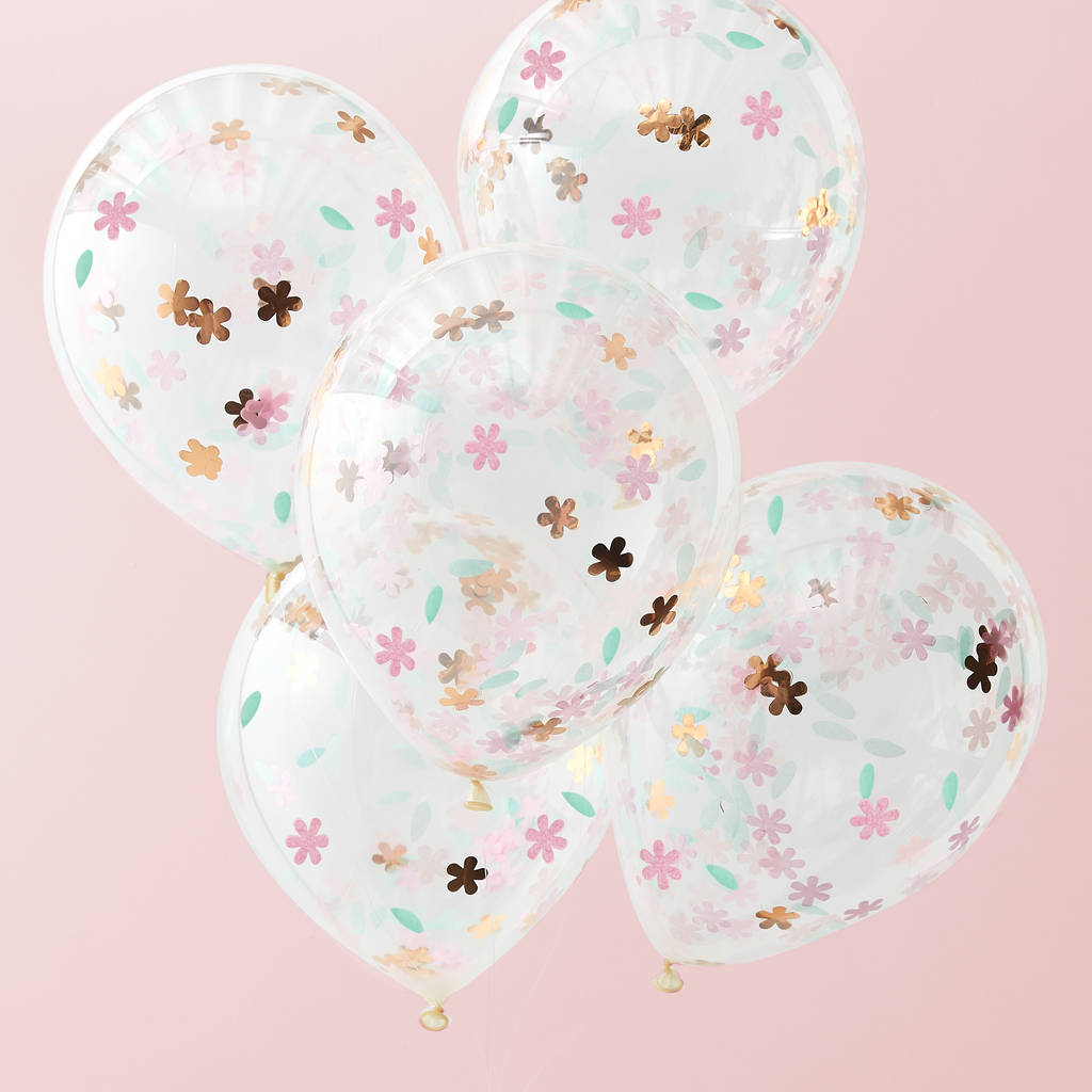 Floral Confetti Filled Party Balloons, 1 of 3