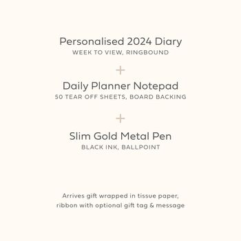 Personalised Diary, Planner, Pen Luxury Stationery Set, 3 of 12