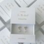 Bridesmaid Pearl Gold Knot Boxed Earrings, thumbnail 2 of 3