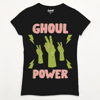 Ghoul Power Women's Halloween Slogan T Shirt, 4 of 4