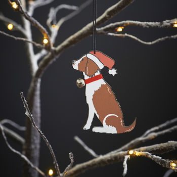 Springer Spaniel Dog Christmas Decoration Personalisation Available, 7 of 8