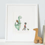 The Dinosaur Who Wanted To Be A Dragon Nursery Print, thumbnail 1 of 11