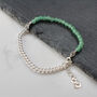 Chain And Aventurine Bracelet In Silver Or 9ct Gold, thumbnail 3 of 3